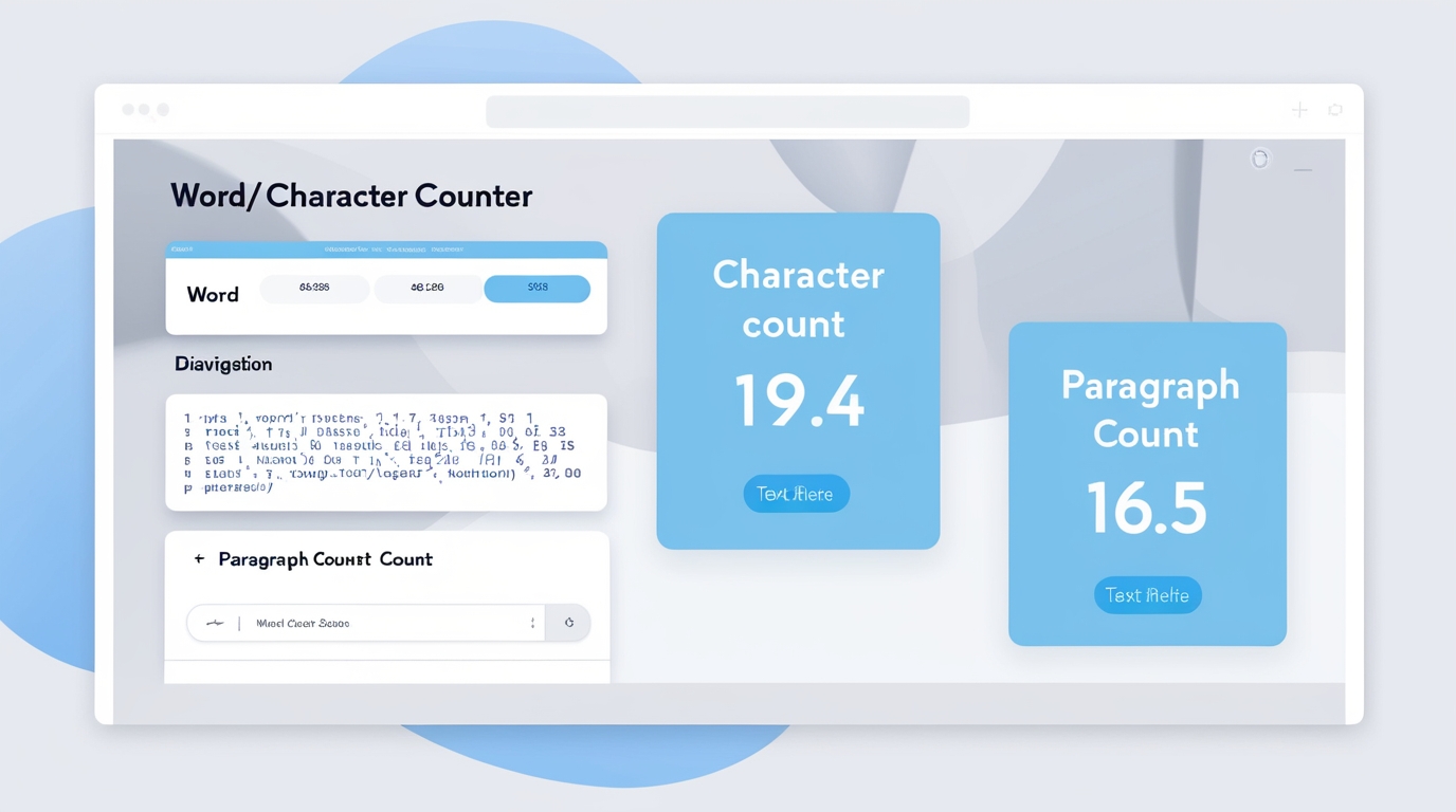 Online word and character counter tool interface